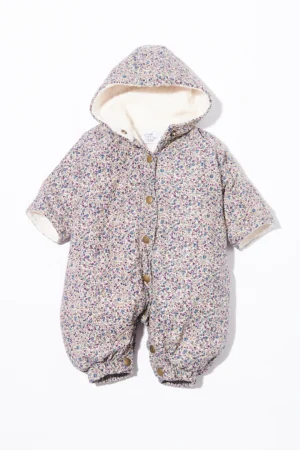 floral needlecord pramsuit