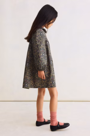 winter floral girls cotton dress