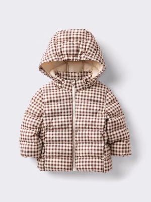 toddler check puffer coat