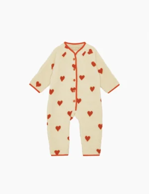 heart fleece onesie