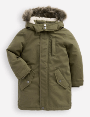 boys khaki waterproof parka