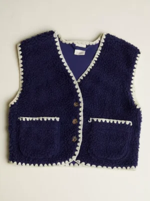 navy wool vest