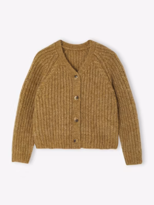 olive knitted kids cardigan