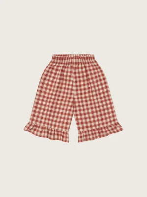 paprika gingham frill trousers