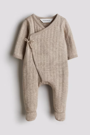 jersey quilted baby sleepsuit