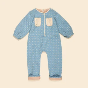 blue quilted marissa jumpsuit
