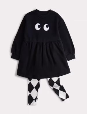 halloween dress and leggings set
