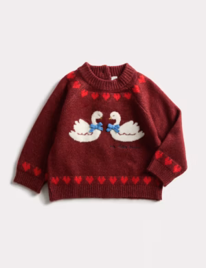 kids swan knit jumper