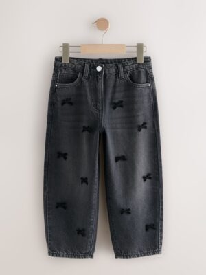 kids black bow jeans