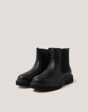girls black brogue boots
