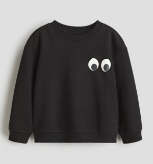black kids sweatshirt with eyes