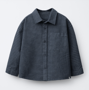 boys blue check shirt