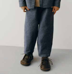boys blue check trousers
