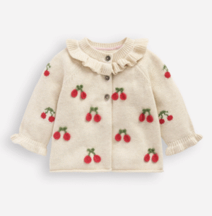 cherry baby cardigan