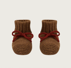 chestnut knit booties