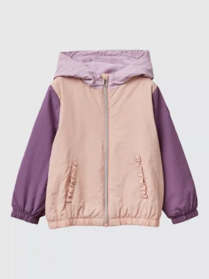 kids colour block rain coat