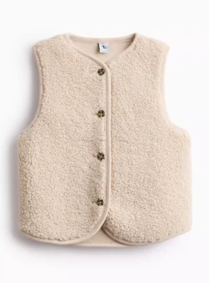 cream borg fleece waistcoat