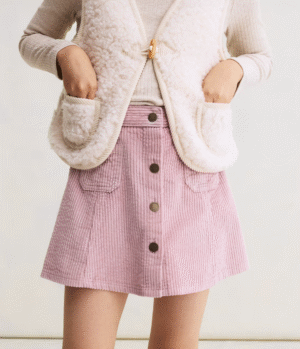 girls pink corduroy skirt