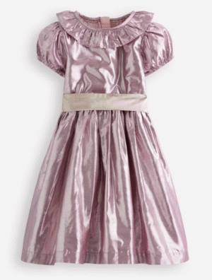 pink metallic shiny party dress