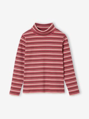red stripe polo neck