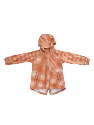 rust gingham rain jacket