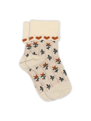 ecru floral baby socks