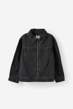 kids black denim bomber jacket