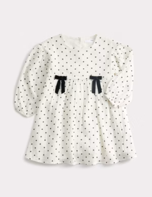 white polka dot dress