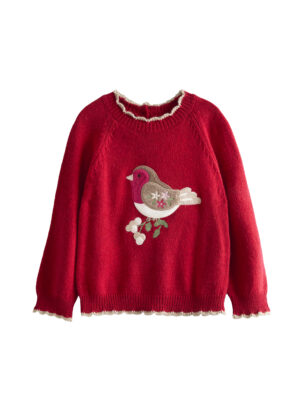 red robin christmas crew neck girls jumper