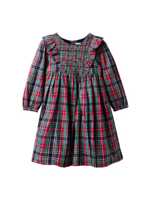 tartan smocked party dress