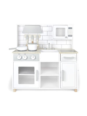 childrens white wooden play kitchen