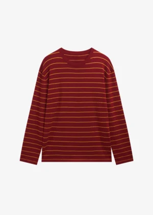 burgundy stripe top