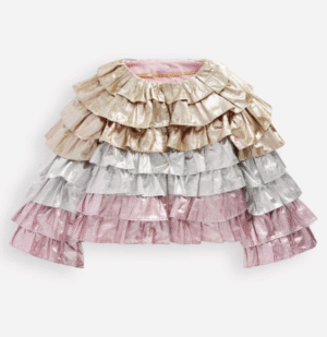 metallic tiered jacket
