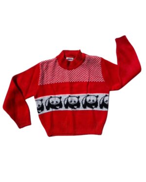 kids vintage panda Christmas Jumper