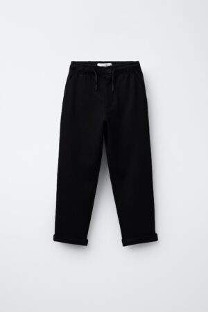 black elasticated waist trousers