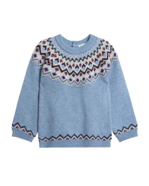 kids blue fair isle christmas jumper