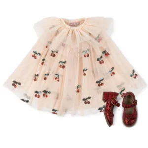 cherry glitter cape and shoe set