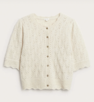 beige wool cardigan