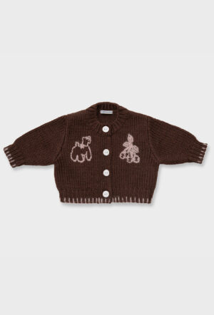 embroidered knitted baby cardigan