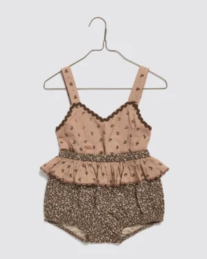 dusty pink floral romper