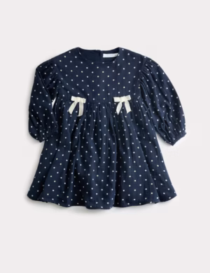 girls navy polka dot dress