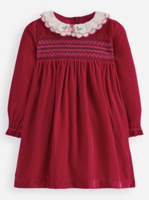 red smock dress