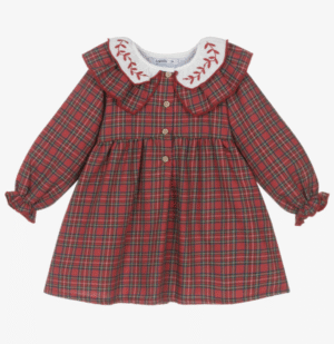 girls red tartan dress