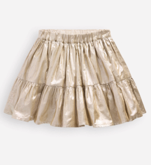 gold metallic skirt