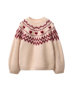kids heart knit jacquard jumper