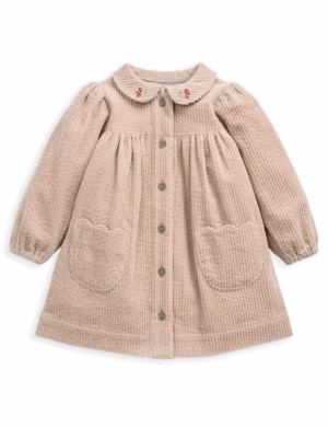pink corduroy collared girls dress