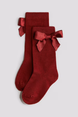 red bow socks