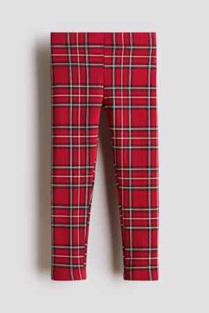 red tartan leggings