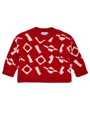 childrens red wool jumper