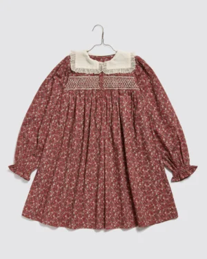 girls red floral dress